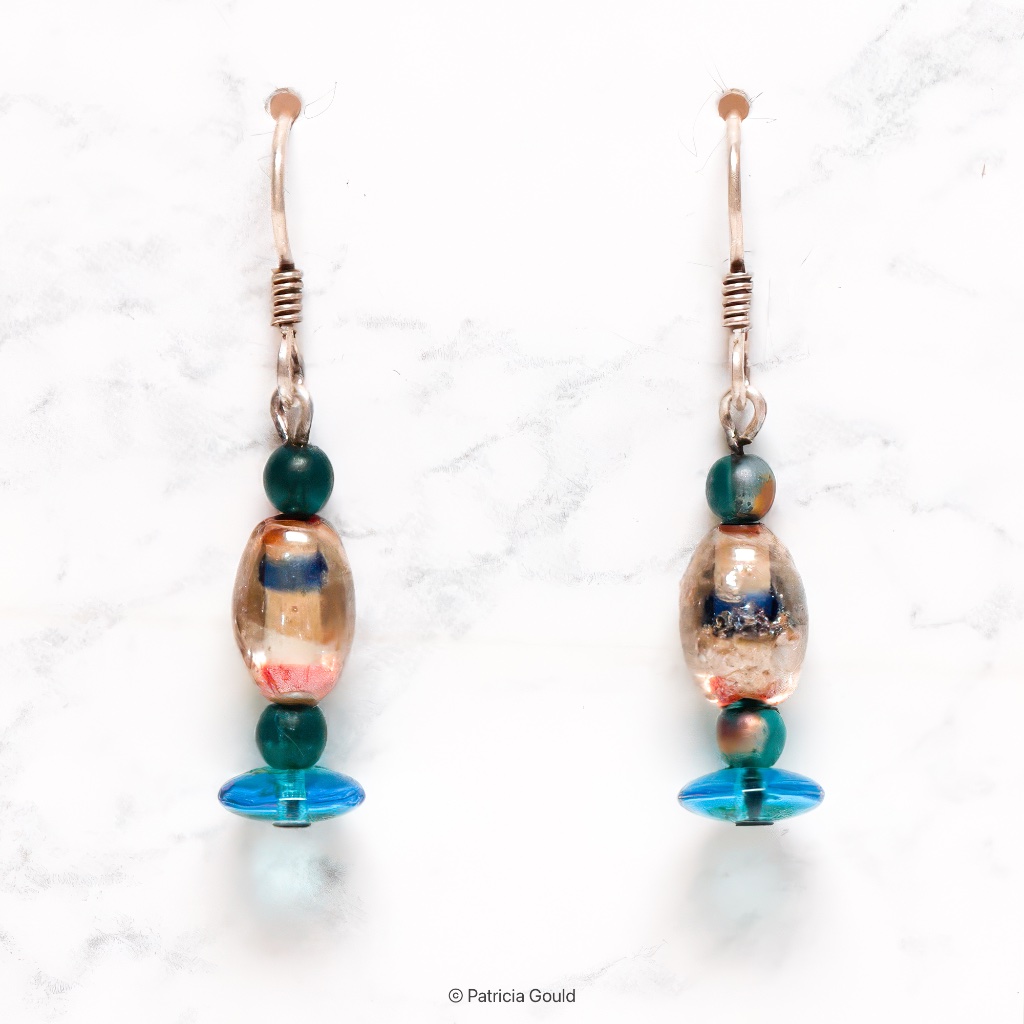 New - Ea48 - Handmade Glass Beaded Earrings - One Of A Kind